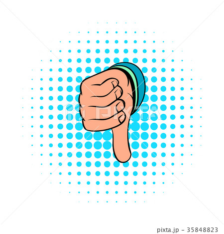 Thumb down gesture icon, comics style Thumb down gesture icon, comics style 35848823