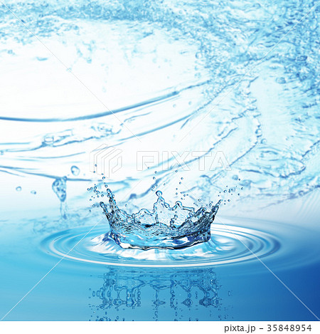 blue water splash isolated on white background. 35848954