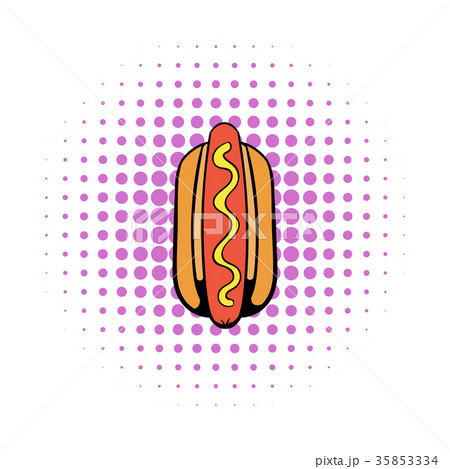Hotdog icon in comics style 35853334