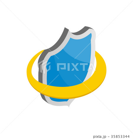 Blue Security Shield Icon Isometric 3d Styleのイラスト素材