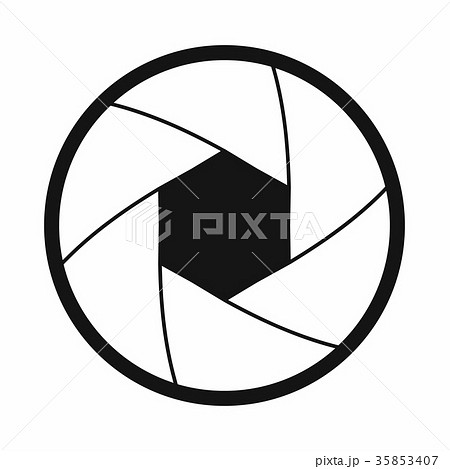 Camera shutter aperture icon, simple style 35853407