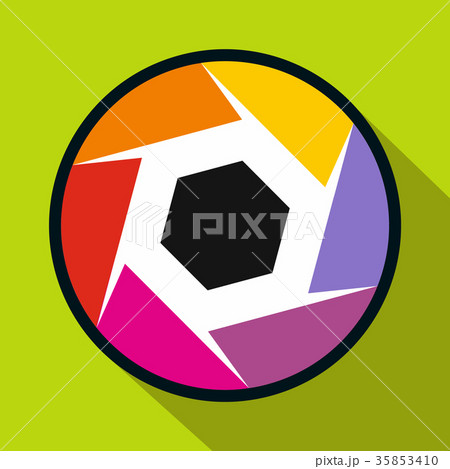 Camera aperture icon in flat style 35853410