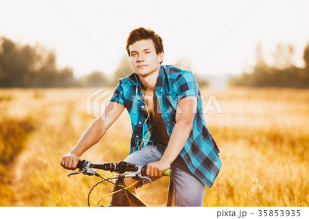 Beautiful sexy muscular man outdoors outside Beautiful sexy muscular man outdoors outside 35853935
