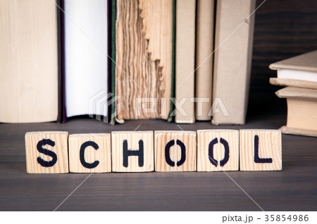school, wooden letters on wooden table. Education, success and communication background school, wooden letters on wooden table. Education, success and communication background 35854986