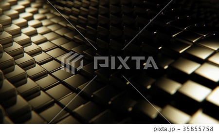 Abstract gold 3d cubes wave 3d rendering 35855758