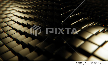 Abstract gold 3d cubes wave 3d rendering Abstract gold 3d cubes wave 3d rendering 35855762