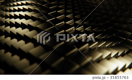 Abstract gold 3d cubes wave 3d rendering Abstract gold 3d cubes wave 3d rendering 35855763
