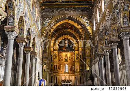 view the main nave of cathedral of the city of m 35856943