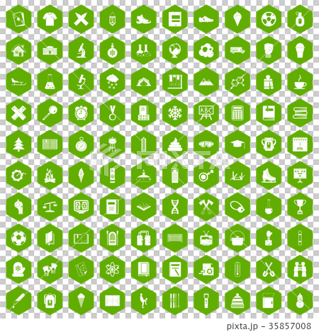100 school years icons hexagon green 100 school years icons hexagon green 35857008