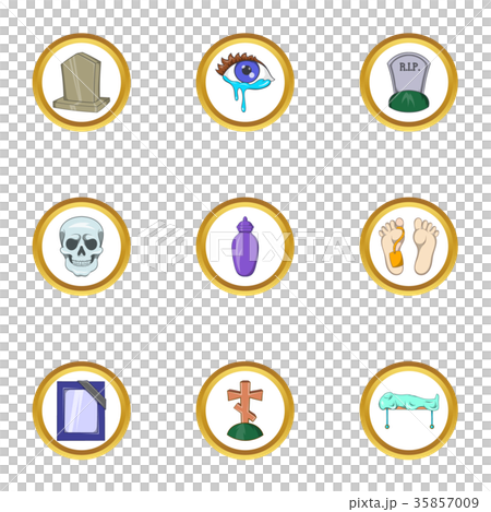 Death icon set, cartoon style 35857009