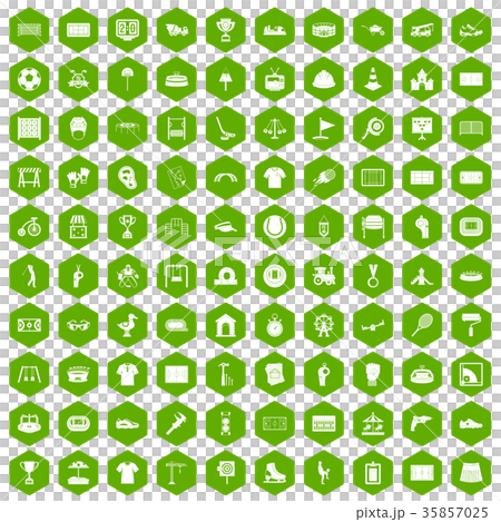 100 playground icons hexagon green 35857025