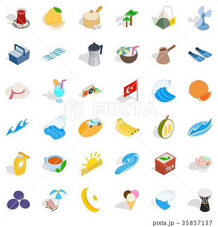 Turkey icons set, isometric style Turkey icons set, isometric style 35857137