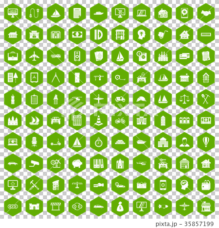 100 private property icons hexagon green 35857199