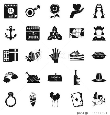 List icons set, simple style 35857201