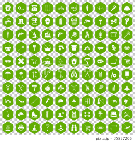 100 tackle icons hexagon green 100 tackle icons hexagon green 35857206