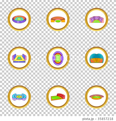 Home stadium icon set, cartoon style 35857218