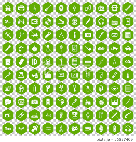 100 portable icons hexagon green 100 portable icons hexagon green 35857409