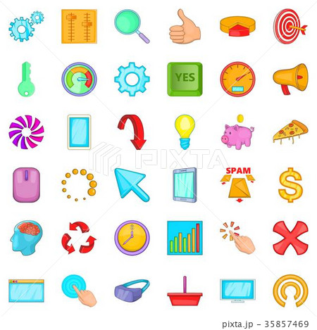 Work flow icons set, cartoon style Work flow icons set, cartoon style 35857469