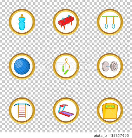 Fitness equipment icon set, cartoon style 35857496