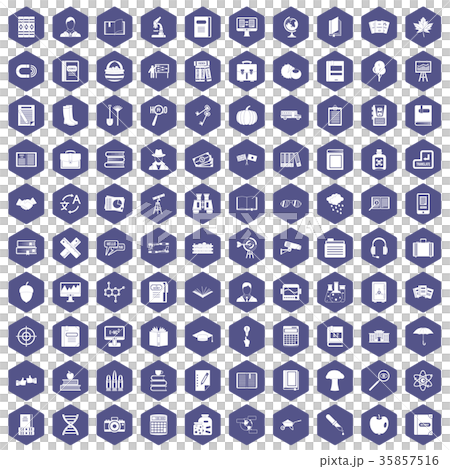 100 book icons hexagon purple 100 book icons hexagon purple 35857516