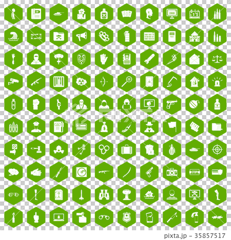 100 violation icons hexagon green 100 violation icons hexagon green 35857517