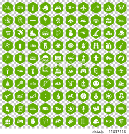 100 toys for kids icons hexagon green 100 toys for kids icons hexagon green 35857518