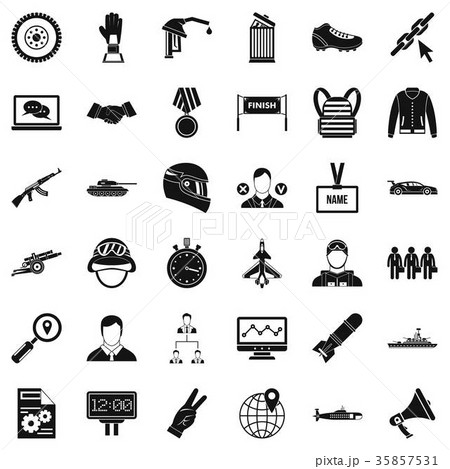 Victory icons set, simple style 35857531