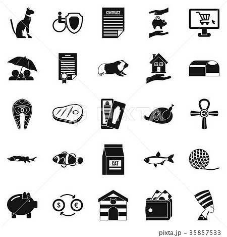 Cat icons set, simple style 35857533