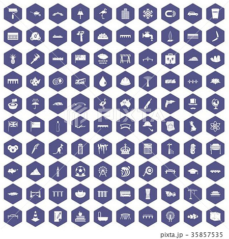 100 bridge icons hexagon purple 35857535