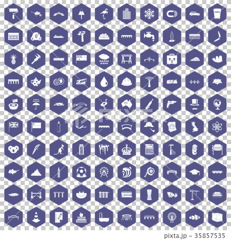 100 bridge icons hexagon purple 35857535