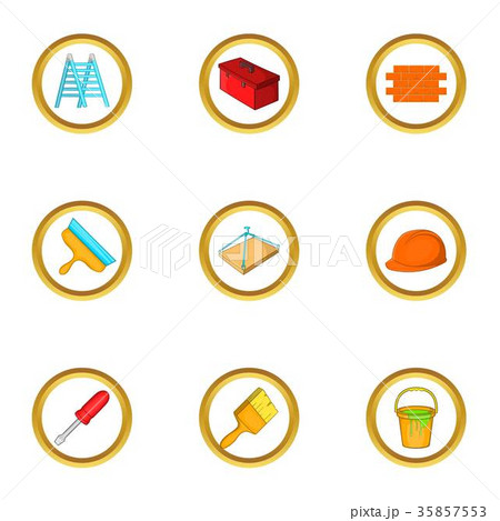 Home repair icons set, cartoon style 35857553