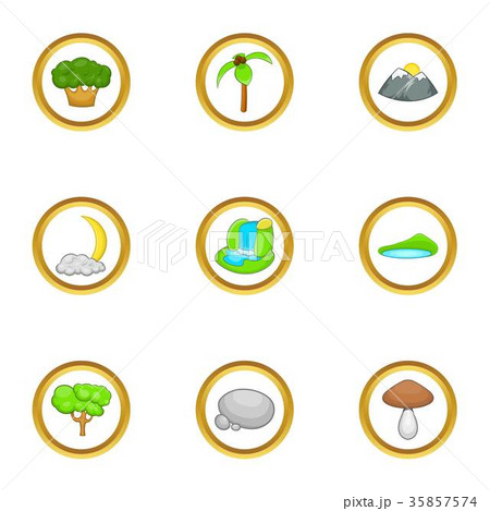Earth icon set, cartoon style 35857574