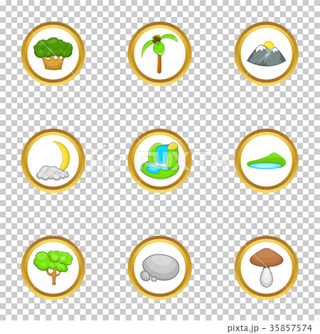 Earth icon set, cartoon style 35857574