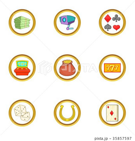 Casino icons set, cartoon style Casino icons set, cartoon style 35857597