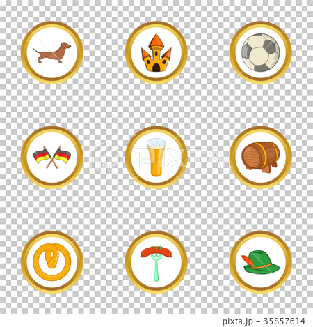 Germany tourism icon set, cartoon style 35857614