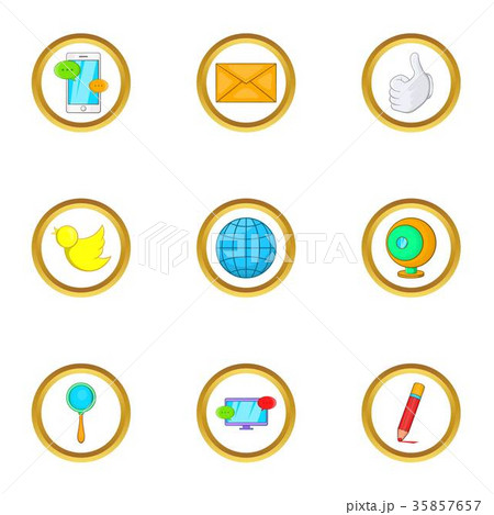 Internet icon set, cartoon style Internet icon set, cartoon style 35857657