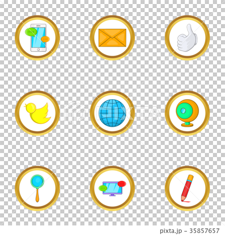 Internet icon set, cartoon style Internet icon set, cartoon style 35857657