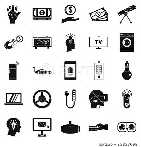 Tomorrow technology icons set, simple style 35857698