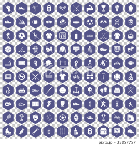 100 athlete icons hexagon purple 100 athlete icons hexagon purple 35857757