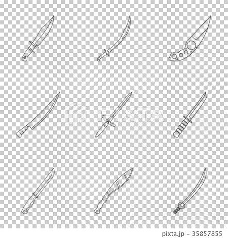Cold steel arms icon set, outline style 35857855