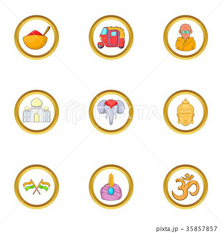 India icon set, cartoon style 35857857