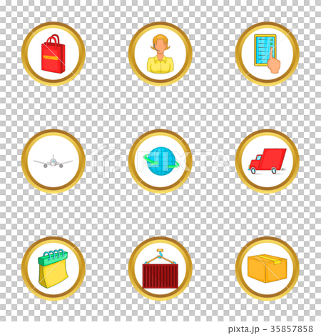 Post service icons set, cartoon style 35857858