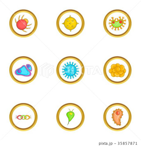 Virus icons set, cartoon style 35857871
