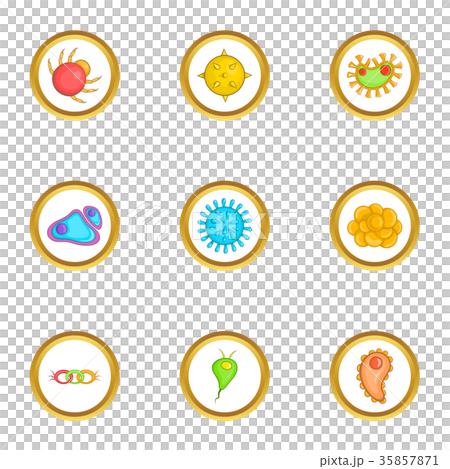 Virus icons set, cartoon style 35857871