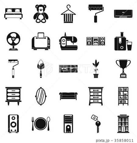 Dwelling place icons set, simple style 35858011