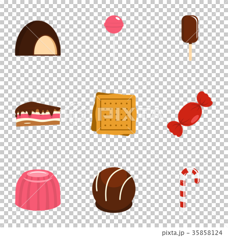 Sweets icon set, flat style - Stock Illustration [35858124] - PIXTA