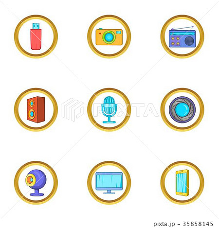 Technology icons set, cartoon style Technology icons set, cartoon style 35858145