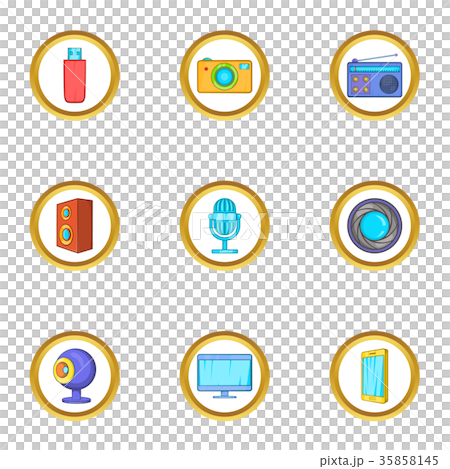 Technology icons set, cartoon style Technology icons set, cartoon style 35858145