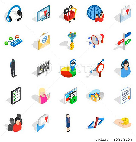 Human being icons set, isometric style 35858255