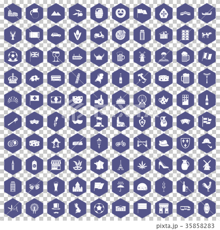 100 europe countries icons hexagon purple 100 europe countries icons hexagon purple 35858283